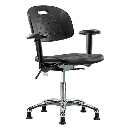 ESD Task Chair, Adjustable Arms, 17-3/4