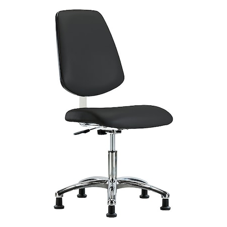 Cleanroom Chair, Vinyl (Antibacterial), Black, 18-1/2 in to 23-3/4 in Seat Height MPN:BR-CLR-VDHCH-MB-CR-RG-8540