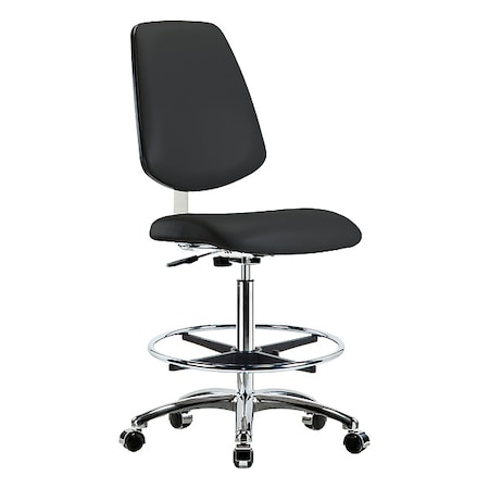 Cleanroom Task Chair, Vinyl (Antibacterial), Black, 25-3/4 in to 35-1/2 in Seat Height, Rolling MPN:BR-CLR-VHBCH-MB-CR-CF-CC-8540