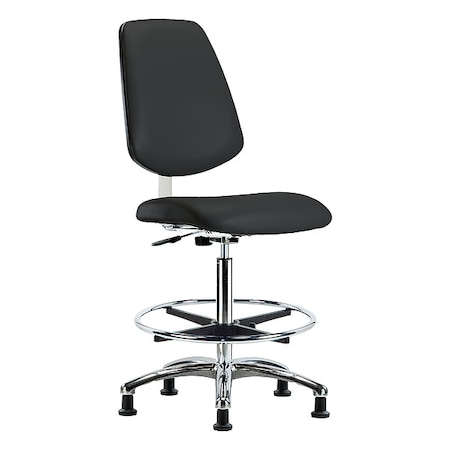Cleanroom Task Chair, Vinyl (Antibacterial), Black, 25-3/4 in to 35-1/2 in Seat Height MPN:BR-CLR-VHBCH-MB-CR-CF-RG-8540
