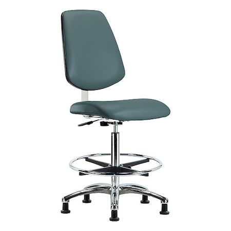 Cleanroom Task Chair, Vinyl (Antibacterial), Blue, 25-3/4 in to 35-1/2 in Seat Height MPN:BR-CLR-VHBCH-MB-CR-CF-RG-8546