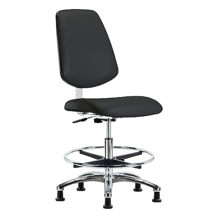 Cleanroom Task Chair, Vinyl (Antibacterial), Black, 21-1/2 in to 29 in Seat Height MPN:BR-CLR-VMBCH-MB-CR-CF-RG-8540