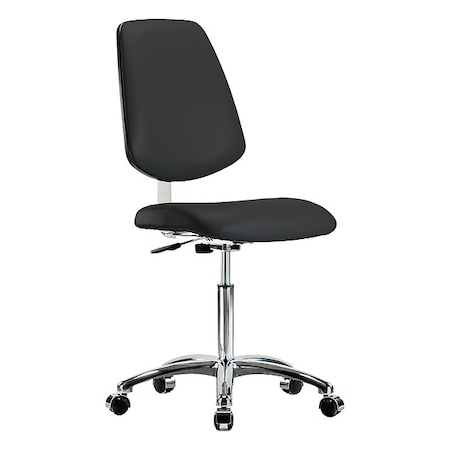 Cleanroom Task Chair, Vinyl (Antibacterial), Black, 21-1/2 in to 29 in Seat Height, Rolling MPN:BR-CLR-VMBCH-MB-CR-NF-CC-8540