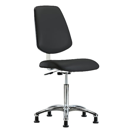 Cleanroom Task Chair, Vinyl (Antibacterial), Black, 21-1/2 in to 29 in Seat Height MPN:BR-CLR-VMBCH-MB-CR-NF-RG-8540