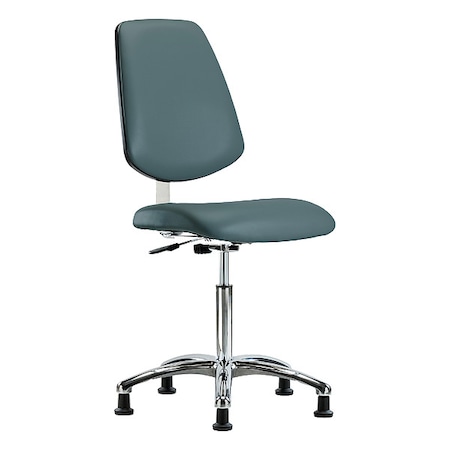 Cleanroom Task Chair, Vinyl (Antibacterial), Blue, 21-1/2 in to 29 in Seat Height MPN:BR-CLR-VMBCH-MB-CR-NF-RG-8546
