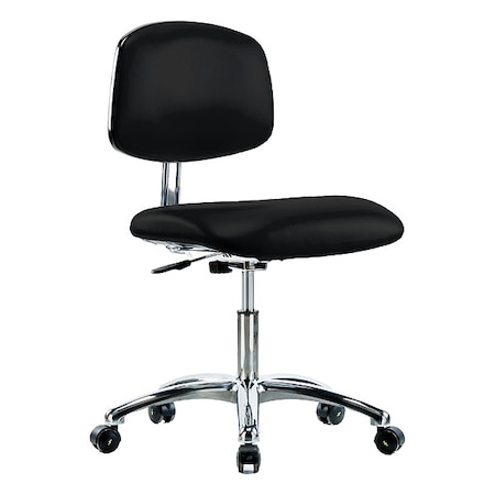 Ergonomic Chair, Vinyl (Antibacterial), Black, 18-1/2