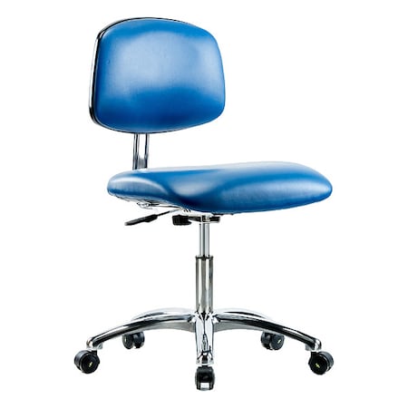 Ergonomic Chair, Vinyl (Antibacterial), Blue, 18-1/2