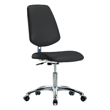 ESD Task Chair, Vinyl (Antibacterial), Black, 18-1/2
