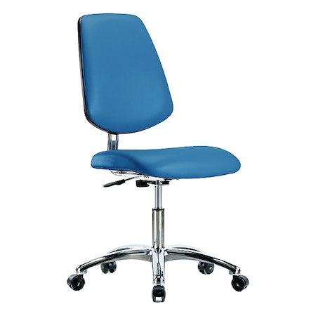 ESD Task Chair, Vinyl (Antibacterial), Blue, 18-1/2