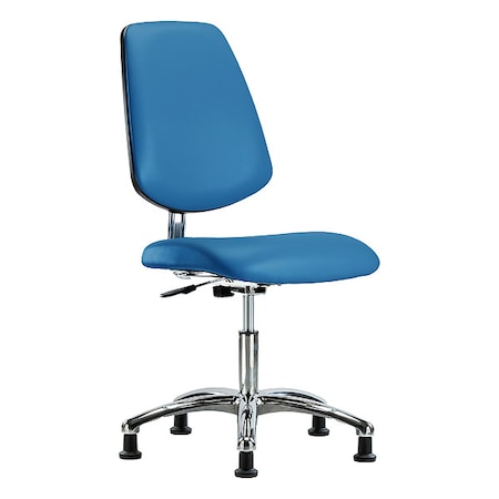 ESD Task Chair, Vinyl (Antibacterial), Blue, 18-1/2