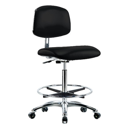 Ergonomic Chair, Vinyl (Antibacterial), Black, 25-3/4