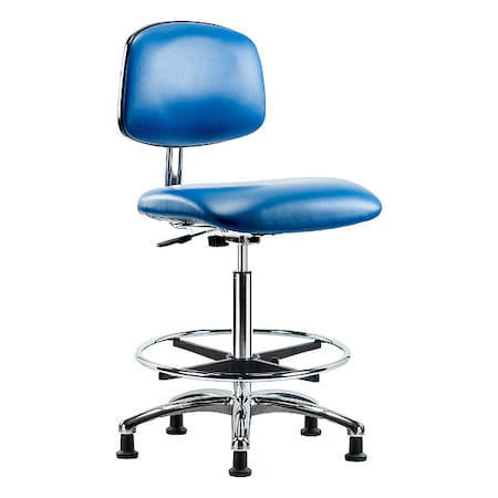Ergonomic Chair, Vinyl (Antibacterial), Blue, 25-3/4
