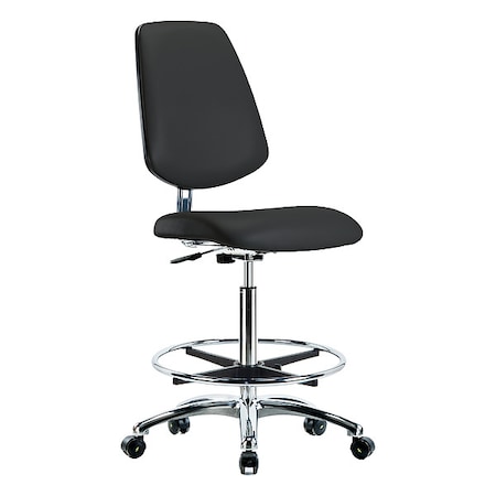 ESD Task Chair, Vinyl (Antibacterial), Black, 25-3/4