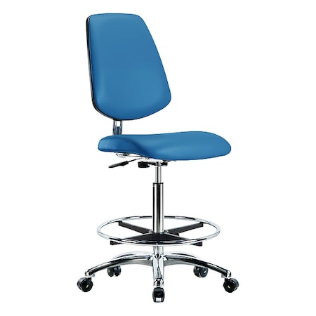 Ergonomic Chair, Vinyl (Antibacterial), Blue, 25-3/4