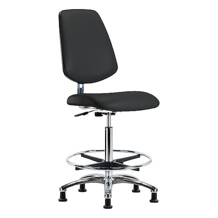 Ergonomic Chair, Vinyl (Antibacterial), Black, 25-3/4