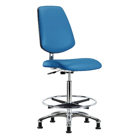 Ergonomic Chair, Vinyl (Antibacterial), Blue, 25-3/4