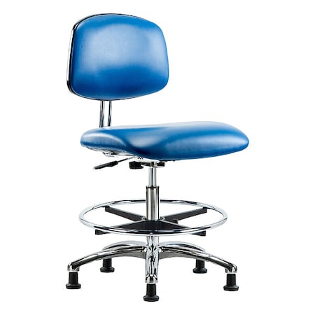Ergonomic Chair, Vinyl (Antibacterial), Blue, 21-1/2