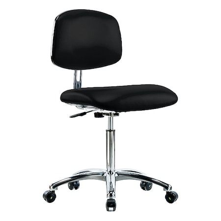 Ergonomic Chair, Vinyl (Antibacterial), Black, 21-1/2