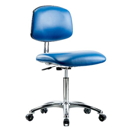 Ergonomic Chair, Vinyl (Antibacterial), Blue, 21-1/2