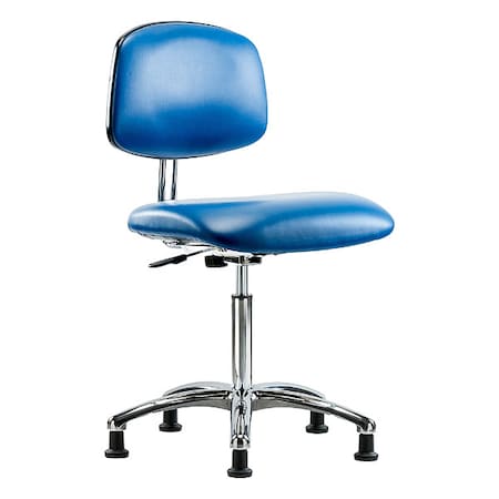 Ergonomic Chair, Vinyl (Antibacterial), Blue, 21-1/2