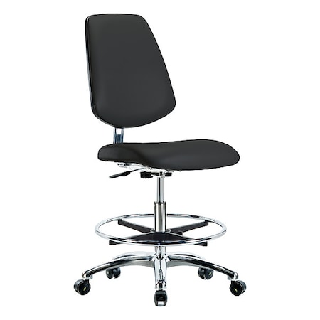 ESD Task Chair, Vinyl (Antibacterial), Black, 21-1/2