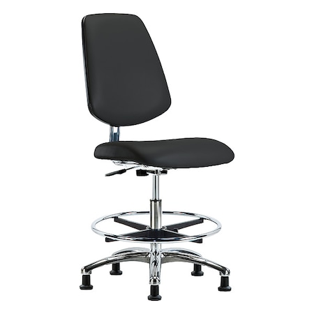 ESD Task Chair, Vinyl (Antibacterial), Black, 21-1/2