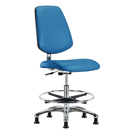 ESD Task Chair, Vinyl (Antibacterial), Blue, 21-1/2