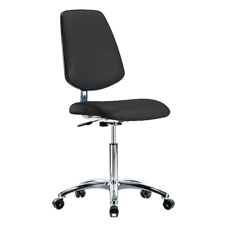 ESD Task Chair, Vinyl (Antibacterial), Black, 21-1/2