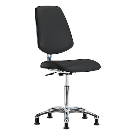 ESD Task Chair, Vinyl (Antibacterial), Black, 21-1/2