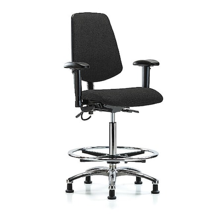 ESD Task Chair, Fabric, Black, 26-1/4 in to 36 in Seat Height, 6-Way Adjustable Arms MPN:BR-ESD-FHBCH-MB-CR-T0-A1-CF-EG-ESDBLK