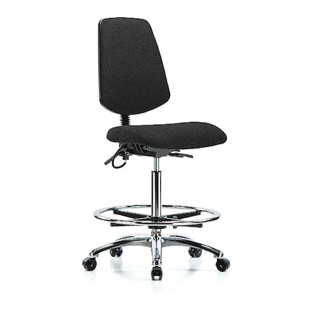 ESD Task Chair, Fabric, Black, 26-1/4 in to 36 in Seat Height, No Arms Arms, Rolling MPN:BR-ESD-FHBCH-MB-CR-T1-A0-CF-EC-ESDBLK