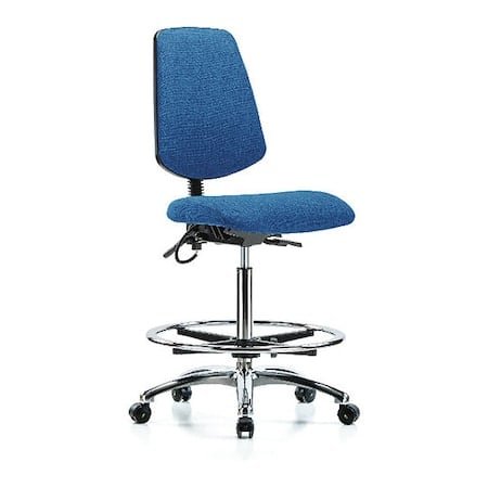 ESD Task Chair, Fabric, Blue, 26-1/4 in to 36 in Seat Height, No Arms Arms, Rolling MPN:BR-ESD-FHBCH-MB-CR-T1-A0-CF-EC-ESDBLU