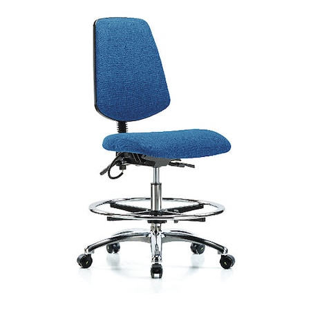 ESD Task Chair, Fabric, Blue, 21-1/2 in to 29 in Seat Height, No Arms Arms, Rolling MPN:BR-ESD-FMBCH-MB-CR-T0-A0-CF-EC-ESDBLU