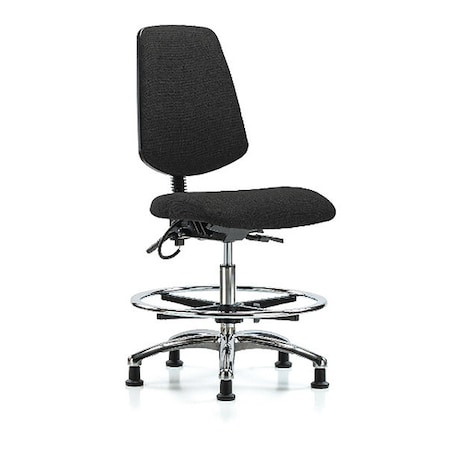 ESD Task Chair, Fabric, Black, 21-1/2 in to 29 in Seat Height, No Arms Arms, Non-Marring Glides MPN:BR-ESD-FMBCH-MB-CR-T0-A0-CF-EG-ESDBLK