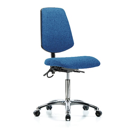 ESD Task Chair, Fabric, Blue, 21-1/2 in to 29 in Seat Height, No Arms Arms, Rolling MPN:BR-ESD-FMBCH-MB-CR-T0-A0-NF-EC-ESDBLU