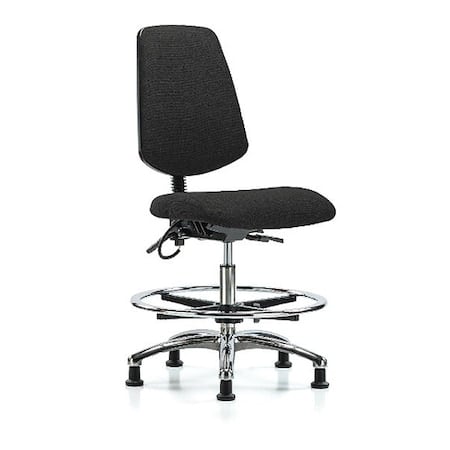 ESD Task Chair, Fabric, Black, 21-1/2 in to 29 in Seat Height, No Arms Arms, Non-Marring Glides MPN:BR-ESD-FMBCH-MB-CR-T1-A0-CF-EG-ESDBLK