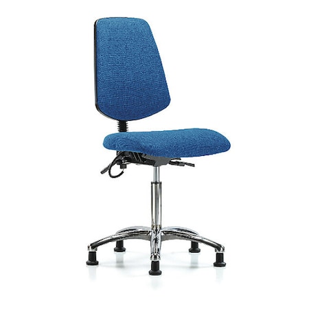 ESD Task Chair, Fabric, Blue, 21-1/2 in to 29 in Seat Height, No Arms Arms, Non-Marring Glides MPN:BR-ESD-FMBCH-MB-CR-T1-A0-NF-EG-ESDBLU