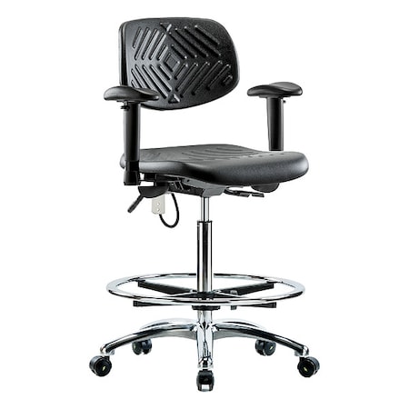 ESD Task Chair, Adjustable Arms, 24-1/2