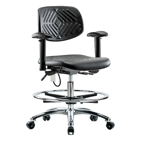 ESD Task Chair, Adjustable Arms, 20-1/2