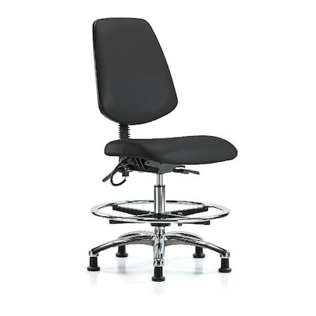 ESD Task Chair, Vinyl (Antibacterial), Black, 21-1/2 in to 29 in Seat Height, No Arms Arms MPN:BR-ESD-VMBCH-MB-CR-T0-A0-CF-EG-ESDBLK