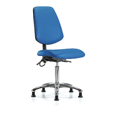 ESD Task Chair, Vinyl (Antibacterial), Blue, 21-1/2 in to 29 in Seat Height, No Arms Arms MPN:BR-ESD-VMBCH-MB-CR-T0-A0-NF-EG-ESDBLU