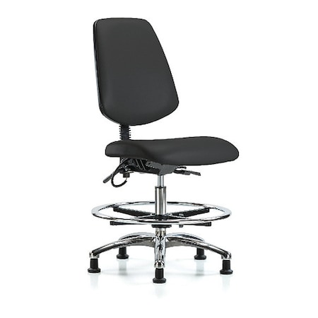 ESD Task Chair, Vinyl (Antibacterial), Black, 21-1/2 in to 29 in Seat Height, No Arms Arms MPN:BR-ESD-VMBCH-MB-CR-T1-A0-CF-EG-ESDBLK