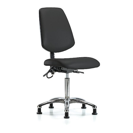 ESD Task Chair, Vinyl (Antibacterial), Black, 21-1/2 in to 29 in Seat Height, No Arms Arms MPN:BR-ESD-VMBCH-MB-CR-T1-A0-NF-EG-ESDBLK