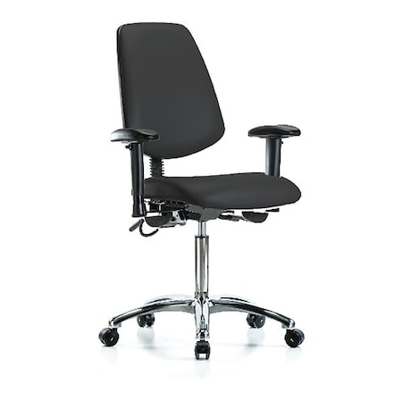 ESD Task Chair, Adjustable Arms, 21-1/2