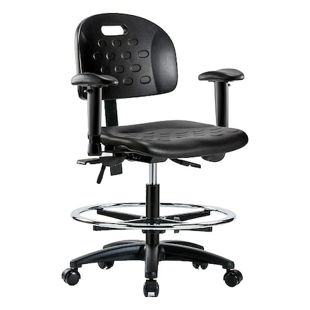 ESD Task Chair, Adjustable Arms, 19-3/4