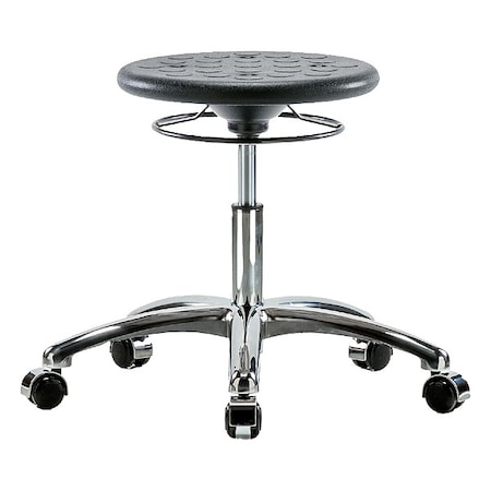 Cleanroom Stool, Polyurethane, Black, 16 in to 21 in Seat Height MPN:CLR-IPDHSO-CR-CC-BLK