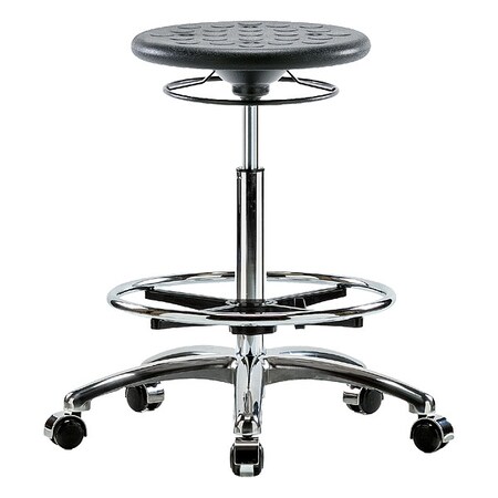 Cleanroom Stool, Polyurethane, Black, 23 1/2 in to 33 1/2 in Seat Height MPN:CLR-IPHBSO-CR-CF-CC-BLK
