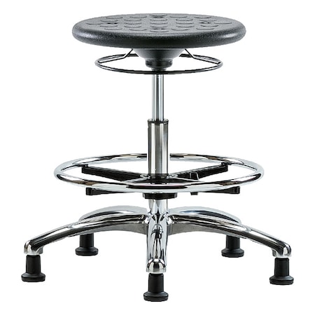 Stool, Polyurethane, Black, 19 1/4 in to 27 in Seat Height MPN:CLR-IPMBSO-CR-CF-RG-BLK
