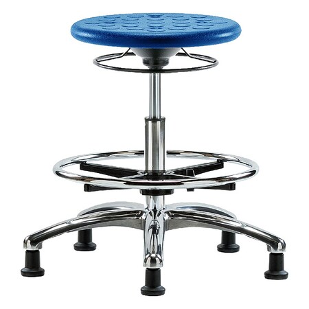 Stool, Polyurethane, Blue, 19 1/4 in to 27 in Seat Height MPN:CLR-IPMBSO-CR-CF-RG-BLU
