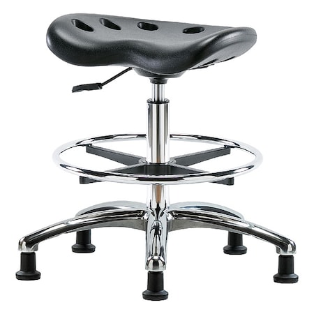 Stool, Polyurethane, Black, 20 in to 27 1/2 in Seat Height MPN:ESD-PTMBSL-CR-CF-EG